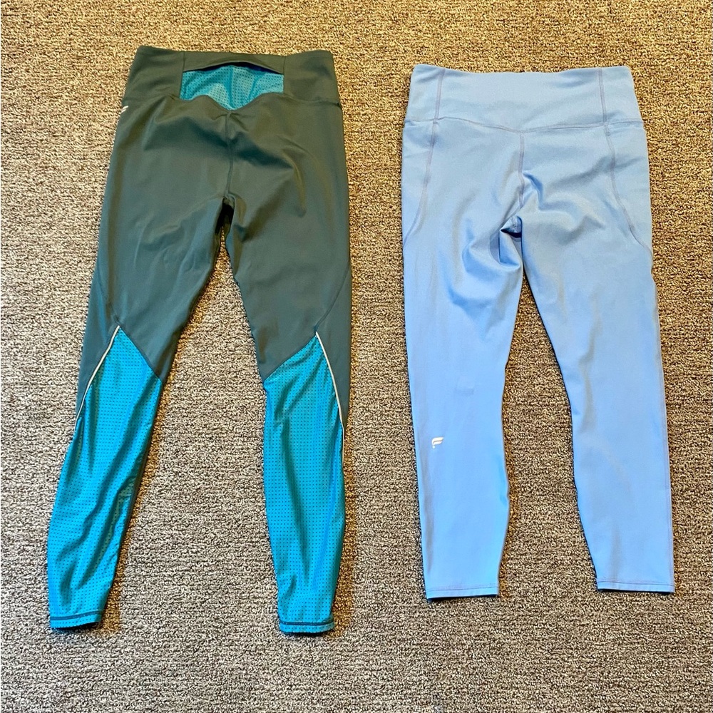 Fabletics Set of 2 Blue High-Waisted Compression Leggings